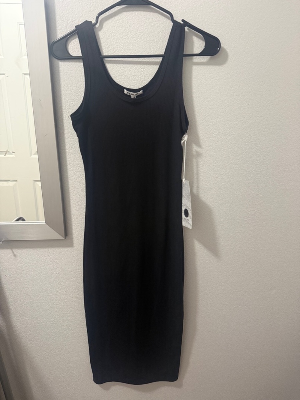 New Mix Black Ribbed Midi Tank Dress